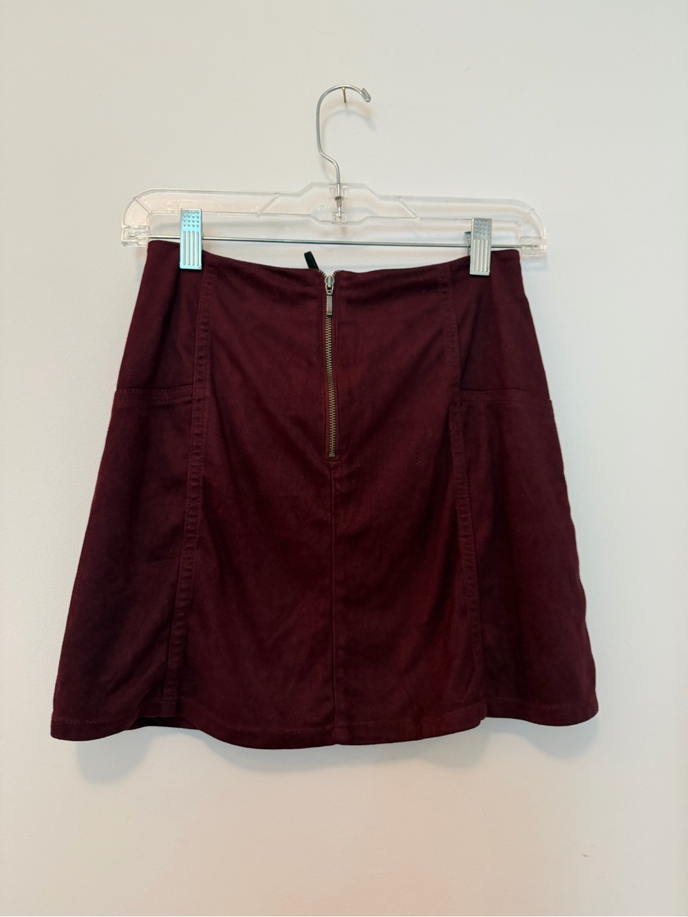 Material Girl Burgundy Lace-Up Mini Skirt - Picture 3 of 4